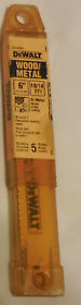 Dw4845 Vintage Dewalt Wood Metal 6inch Cutting Blades 5 Package 10/14 Tpi