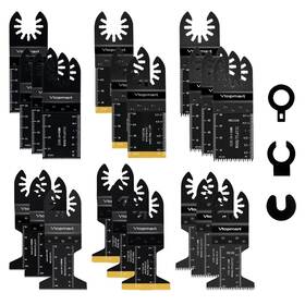 Gvm01005-1 Vtopmart 20pcs Oscillating Saw Blades Titanium Universal Multitool Quick Rel