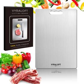 Vyraloft 754297547549 Titanium Cutting Board For Kitchen 100% Pure Boards Double