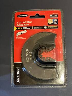 61817 Warrior 68905 3-1/2 Inch Half Moon Cutting Blade For Wood Metal Plastic New Sealed