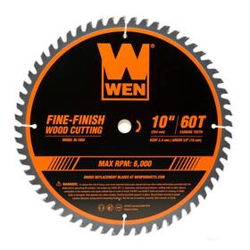 Wen 711181363029 10 Inch 60-tooth Fine-finish Professional Woodworking Saw Blade For Miter Saws An