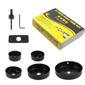W0001901 Wexecon 8pcs Hole Saw Kit For Metal And Wood Drill Bit Set With 2-1/2 Inch To 5