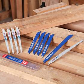 016077 Workpro 10-pieces Reciprocating Bim Saw Blade Sets For Wood/metal/nailed Cutting