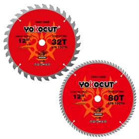 Y56511200b Yokocut 12 Inch Mitre Saw Blades 32t For General Purpose And 80t Ultra-fine Finish