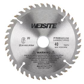 Zaplyte 683867866127 6 Inch 40t 1 Arbor 7/8 Ring Wood Carbide Tipped Slitting Circular Saw Blade