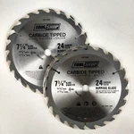 New 2-PC Tool Shop 7-1/4" Carbide Tipped Ripping Saw Blade Set 24T Teeth. Fixed Price $14.80.