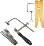 3 Professional Jeweler's Saw Set Frame 144 Blades Wooden Pin Clamp. Fixed Price $41.39.