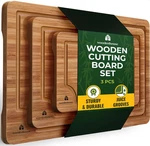 Wood Cutting Boards Set Of 3 Thick & Sturdy Bamboo. Fixed Price $12.99.