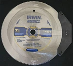 New Irwin Marathon 21440 7-1/4" X 140 Tooth Hollow Ground Smoother Cut Saw Blade. Fixed Price $11.95.