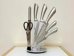 Modern Stainless Steel Knife Set With Acrylic Stand 8 Piece. Fixed Price $35.99.