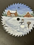 Set Of 3 Hand Painted Ready Hang 7 1/4 Signed Circular Saw Blades. Fixed Price $89.99.