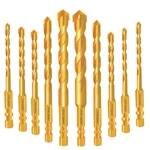 Titanium Masonry Drill Bits Set, 10PCS Concrete Ceramic Tile .... Fixed Price $25.96.