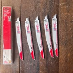 Milwaukee 48-00-5026 Sawzall Demolition Blades 9 In. Tpi *5-PACK*. Fixed Price $14.99.