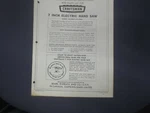 1966 Craftsman Assembly Operating Instructions & Parts List 7" Electric Hand Saw. Fixed Price $23.99.