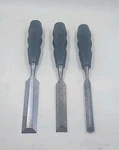 Alltrade Three-piece Steel Wood Chisel Set 1/2", 3/4", And 1". Fixed Price $18.00.