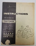 Craftsman 10425 Bench + 113.12200 Motor 113.29992 Arbor Saw - Owner's Manual. Fixed Price $9.97.