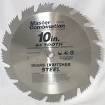 Sears Craftsman Master Combination Blade 10" 64 Tooth 5/8" Arbor 932126 New Usa. Fixed Price $18.99.