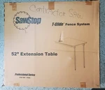 Sawstop 52" Extension Table Glide Fence System Professional Series TGP-T52A. Fixed Price $169.00.