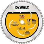 Dewalt DWAFV31278 Flexvolt 78T Miter Saw Blade, 12". Fixed Price $47.99.