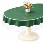 Volurein Clear Tablecloth Protector X 90" 60" (oval), Transparent. Fixed Price $11.62.
