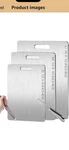 Qinoshmo Titanium Cutting Board Set Of 3 Silver Rectangular 14X10. Fixed Price $19.99.