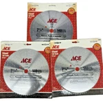 Three ( 3 ) Ace 7-1/4'' 140-TOOTH Circular Saw Blades, Smooth Cuts On Plywood. Fixed Price $24.00.