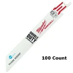 Milwaukee 48-01-9184 (100 Count) 6 Tpi Ice Hardened Thin Kerf Sawzall Blad. Fixed Price $184.99.
