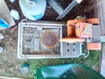 Chicago Electric Corded Wet Tile Saw W/ Sliding Tray & Diamond Blade Orange Gray. Fixed Price $275.00.