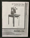 Instruction Manual Fits Delta Radial Arm Saw # 33-890, 33-891 & 33-892. Fixed Price $14.97.