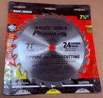 Black & Decker Piranha Circular Saw Blade 7 1/4" W/ 24 Teeth Ripping Crosscut. Fixed Price $11.99.