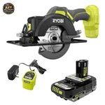 Ryobi 18V Cordless 4-1/2" Circular Saw Kit With Battery & Charger. Fixed Price $127.99.