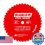 Diablo Steel Demon Cermet Ii Saw Blade Thick Metal 42T 5/8IN Arbor. Fixed Price $65.02.