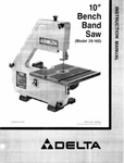 Delta 28-160 10" Bench Band Saw Instruction Manual Free Shipping. Fixed Price $12.49.