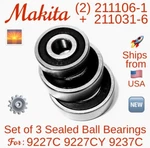 Makita (2) 211106-1 + 211031-6 Set Of Oem Ball Bearings For 9227CY 9237C. Fixed Price $29.95.