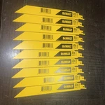 Dewalt DWAR9114 Bi-metal Reciprocating Saw Blades Tpi 6-IN 10 Pieces. Fixed Price $44.00.
