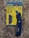 Irwin Fixed Utility Knife, With 3 Blue Blades * 2081100. Fixed Price $8.00.