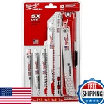 Milwaukee 12 Piece Multi Material (wood Plastic Metal) Bi-metal Sawzall. Fixed Price $73.84.