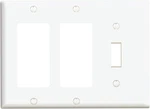 Leviton 80431-W 3-GANG 1-TOGGLE 2-DECORA/GFCI Device Combination Wallplate,. Fixed Price $8.99.