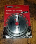 Warrior 3-3/8" 18T Toe Kick Circular Saw Blade 62401. Fixed Price $10.99.