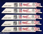 6" X Tpi Thin Kerf Sawzall Milwaukee 48-01-7184 Pack Of 5 Blades. Fixed Price $18.99.
