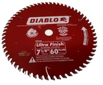 New Diablo D0760A 7-1/4" X 60-TOOTH Ultra Finish Saw Blade 5/8" Arbor Italy. Fixed Price $21.50.