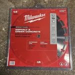 Milwaukee Tool 49-93-7240 14 In. Segmented Asphalt And Green Concrete Cutting. Fixed Price $99.00.