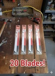 20 Blades - Milwaukee Sawzall 9" 18 Tpi For Medium Metal (4 Packs Of Five). Fixed Price $50.00.
