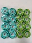 Sure Grip Outdoor Roller Skate Wheels Oasis Aqua & Green 57MM 2 Sets. Fixed Price $32.00.
