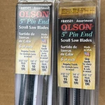 2- Olson 5". Carbon Steel Scroll Saw Blade Set, 10TPI 15TPI 18.5 Tpi, In Pack. Fixed Price $19.99.