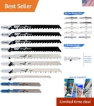 10-PIECE T-shank Jigsaw Blade Set Versatile Cutting For Wood, Metal & Plastic. Fixed Price $13.99.