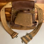 Vtg Sears Craftsman Leather Tool Belt Carpenter Pouch Suede Nail Apron Webbing. Fixed Price $23.98.