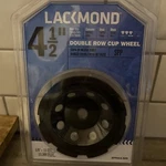 Lackmond 1/2 Wet/dry Double Row Cup Wheel 5/8 -11 Thread SPPGC4.5DN. Fixed Price $20.00.