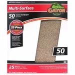 Gator 9" X 11" Multi-surface Sanding Sheets 50 Grit 25 Pack. Fixed Price $33.50.