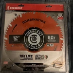 Crescent 12" X 60-TOOTH Combination Circular Saw Blade CSBCM-1260. Fixed Price $25.99.